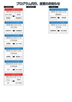プログラム代行、変更のお知らせ 只今、プロ