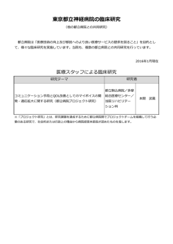 東京都立神経病院の臨床研究