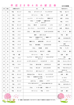 4月の献立