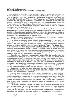 Die Torheit der Regierenden