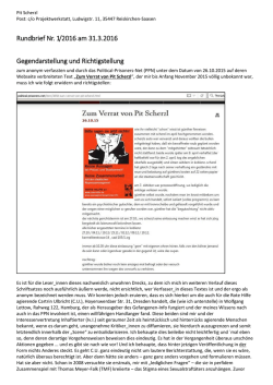 IvI-Rundbrief 2016-01  - Interessenvertretung Inhaftierter