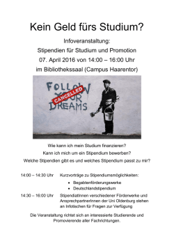 Kein Geld fürs Studium?