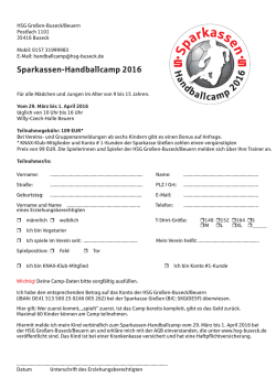 Handballcamp 2016 - Sparkasse Gie&szlig;en