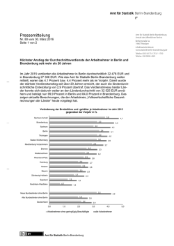 Höchster Anstieg der Durchschnittsverdienste der Arbeitnehmer in