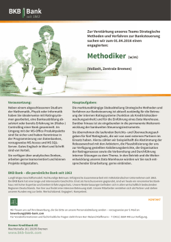 Methodiker (w/m) - Bremer Kreditbank AG