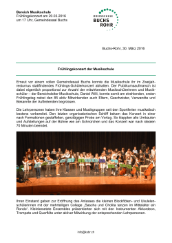 Bereich Musikschule Frühlingskonzert am 20.03.2016 um