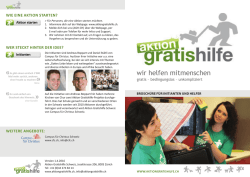 kurze Broschüre mit ersten wichtigen Infos zu Aktion Gratishilfe