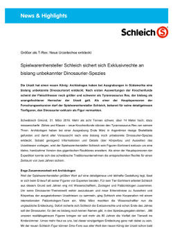 Spielwarenhersteller Schleich sichert sich Exklusivrechte an bislang