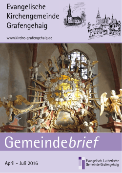 Gemeindebrief - Kirchengemeinde Grafengehaig