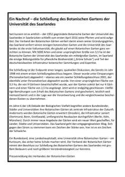 Ein Nachruf &ndash; die Schlie&szlig;ung des Botanischen - Uni