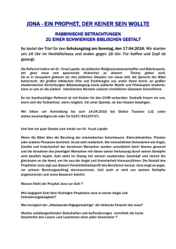 CVJM-Schulungstag mit Dr. Yuval Lapide am 17.04.16