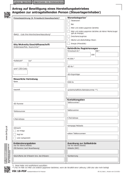 Vst18 - Antrag auf Bewilligung eines Herstellungsbetriebes