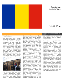 Rumänien 31.03.2016 - DOMUS Rumänienhilfe eV