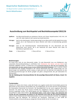 Ausschreibung - Bayerischer Badminton