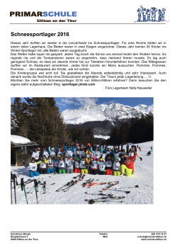 Schneesportlager 2016