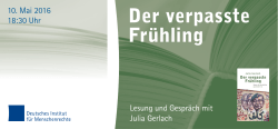 Der verpasste Frühling - Deutsches Institut für Menschenrechte