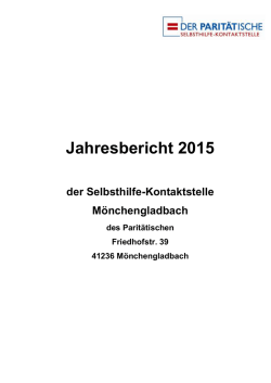 Jahresbericht - Selbsthilfe-Kontaktstelle M&ouml;nchengladbach
