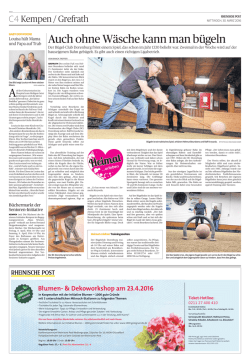 Direkt zum Artikel in der RP - Hospital zum Heiligen Geist Kempen