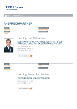 ansprechpartner - TROX Austria GmbH
