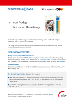 ihre bestellung - Berufswahlpass