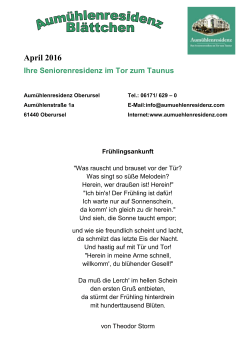 April 2016 - Aumühlenresidenz Oberursel