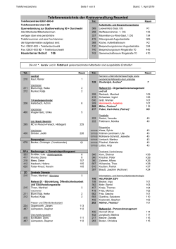 Telefonverzeichnis der Kreisverwaltung Neuwied
