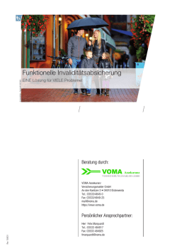 Funktionelle Invaliditätsabsicherung Sparteninformation