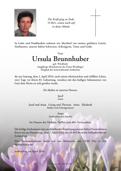 Ursula Brunnhuber - Bestattung Lesiak