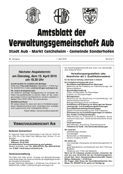 Aktuelles Amtsblatt April 2015