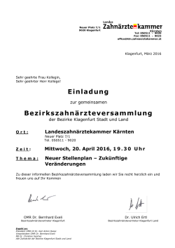 Bezirke Klagenfurt-Stadt & Klagenfurt-Land am 20. April