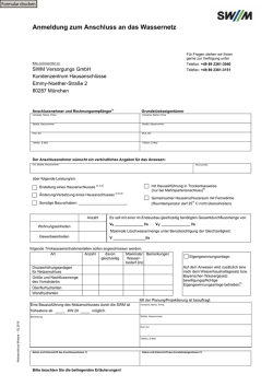 Hausanschluss Wasser