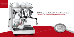 ECM&reg; Espresso Coffee Machines Manufacture