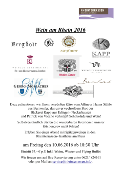 Wein am Rhein 2016 am 10.06. - Rheinterrassen – Gasthaus am Fluss
