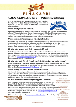 CaEx_Newsletter#1 - Patrulleneinteilung