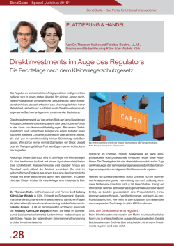 Direktinvestments im Auge des Regulators