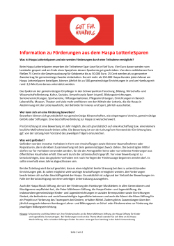 Information zu Förderungen aus dem Haspa