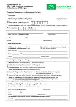 Leistungen der Pflegeversicherung - Antrag
