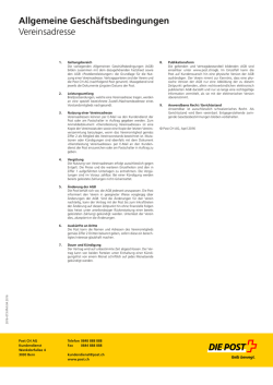 Allgemeine Geschäftsbedingungen Vereinsadresse