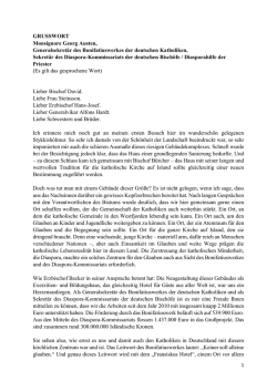 Gru&szlig;wort Monsignore Austen