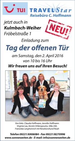 jetzt auch in Kulmbach-Weiher Fr&ouml;belstra&szlig;e 1