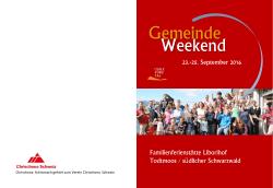 Weekend Gemeinde - Chrischona Schinznach