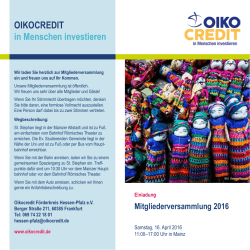 Einladung Oikocredit Mitgliederversammlung 2016 Mainz