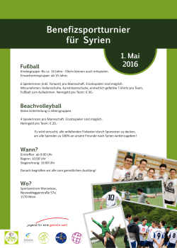 Flyer Benefiz-Sport-Turnier 2016