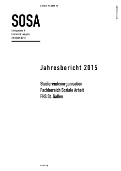 Jahresbericht 2015 - SOSA - Studierendenorganisation FHS St.Gallen