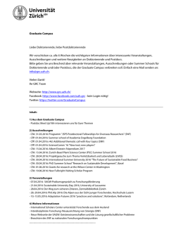 Graduate Campus Liebe Doktorierende, liebe Postdoktorierende