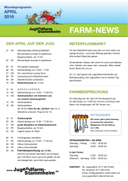 fArM-NeWS - Jugendfarm Stammheim eV