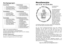 Messdienerplan vom 01.04. bis 23.06..2016