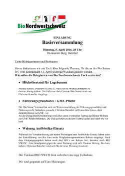 Basisversammlung - Bio Nordwestschweiz