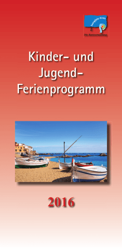 Kinder- und Jugend- Ferienprogramm 2016 - Saarpfalz
