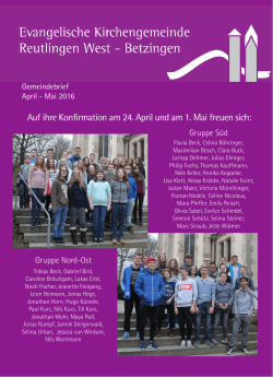 April - Mai 2016 - Ev. Kirchengemeinde Reutlingen West